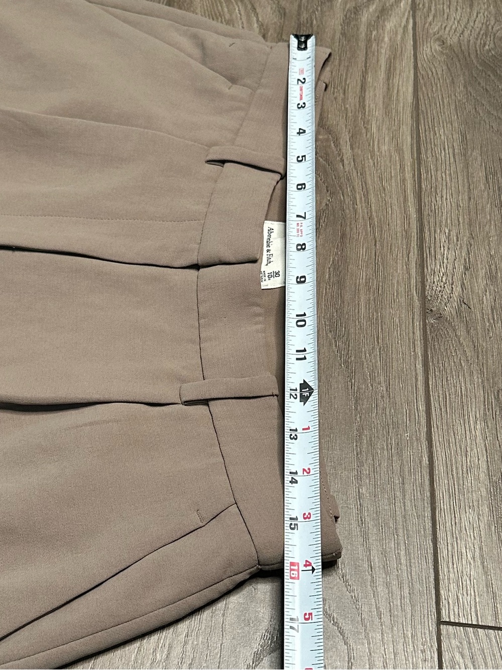Abercrombie & Fitch Sloan Tailored Wide Leg Pleated High Rise Dress Pants Tan 30 - Picture 8 of 13